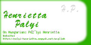 henrietta palyi business card